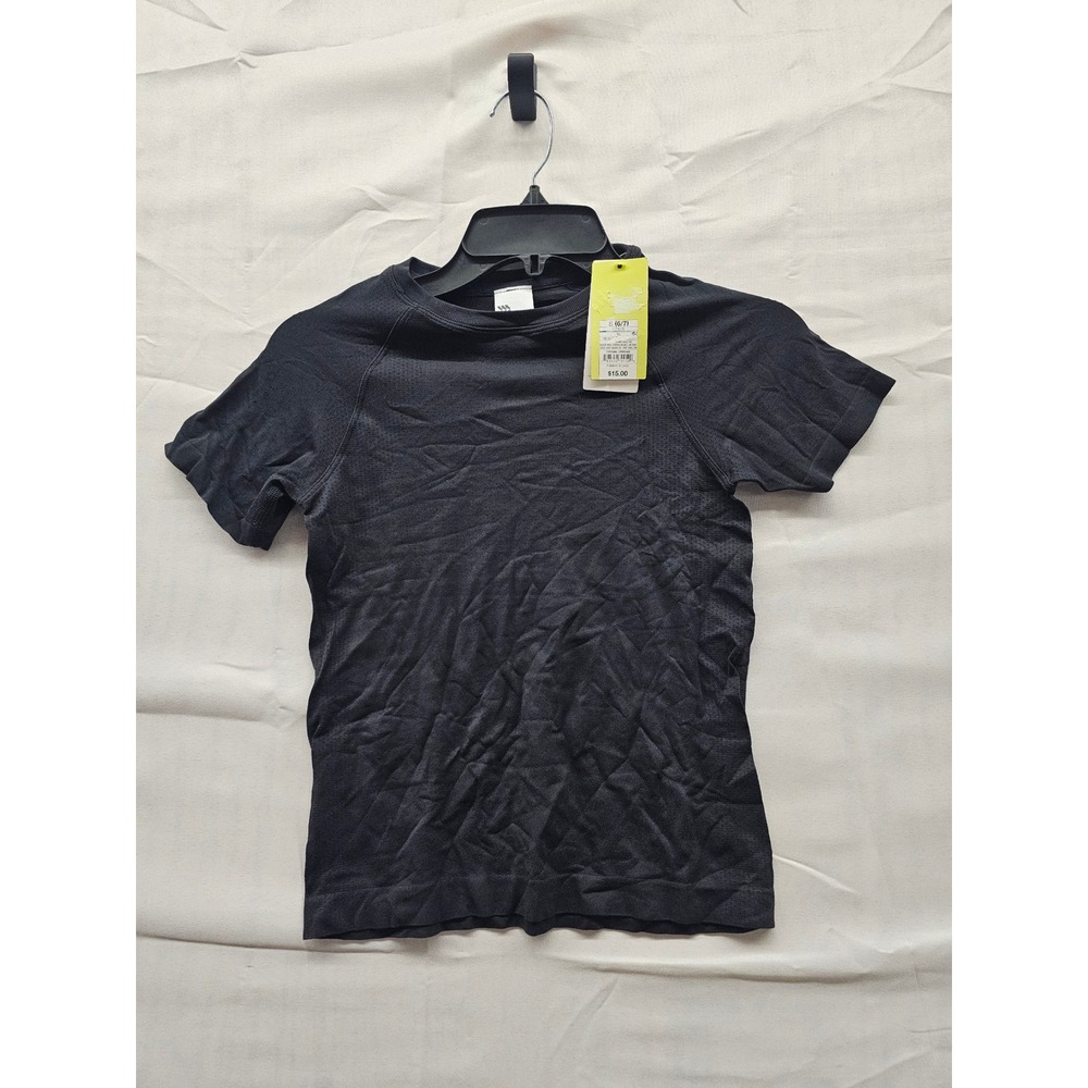 All In Motion Boys Seamless Performance Tee Black Short Sleeve Shirt S‎ 6/7 New